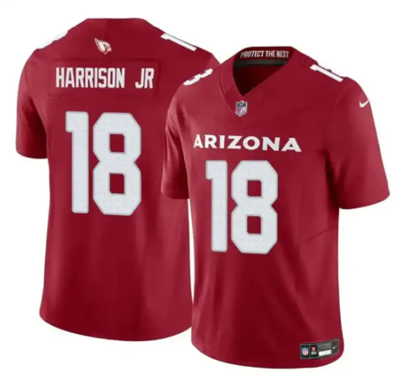 Arizona Cardinals #18 Marvin Harrison Jr. — Maillot Draft 2024 Rouge