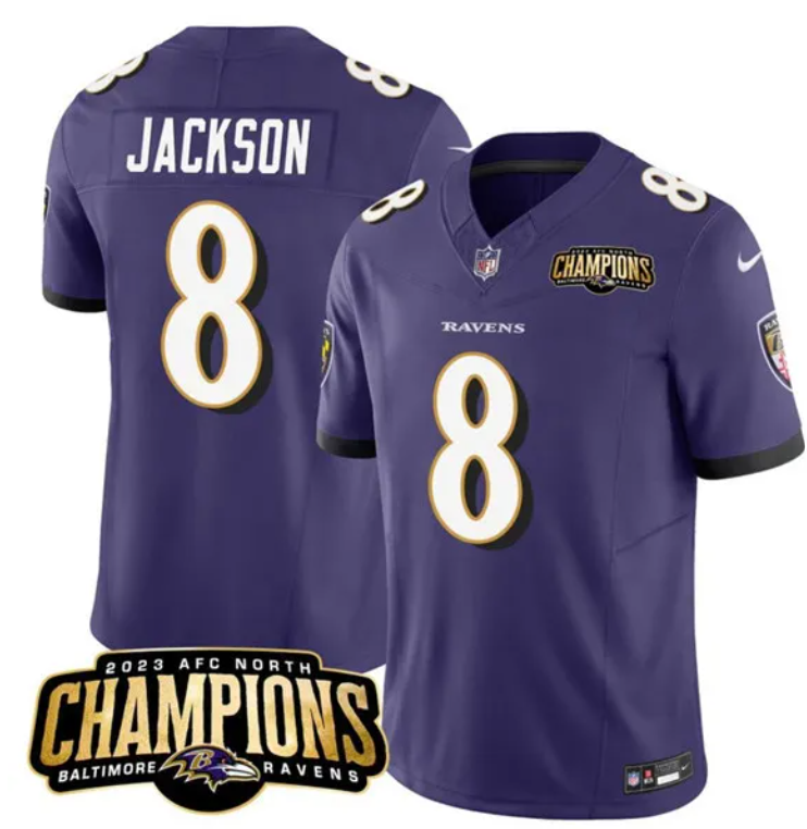 Baltimore Ravens #8 Lamar Jackson — Maillot 2023 Mauve