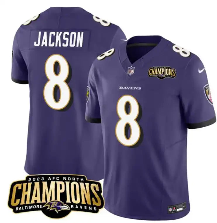 Baltimore Ravens #8 Lamar Jackson — Maillot 2023 Mauve