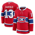Custom Montreal Canadiens #22 Cole Caufield Red Jersey All Stitched