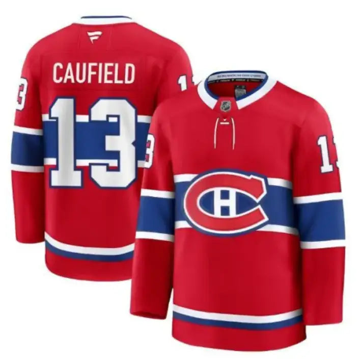 Custom Montreal Canadiens #22 Cole Caufield Red Jersey All Stitched