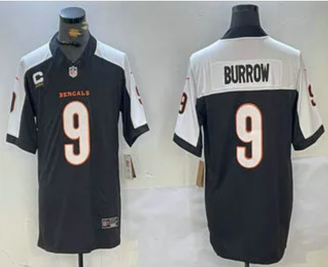 Cincinnati Bengals #9 Joe Burrow — Maillot Thanksgiving FUSE Vapor Limited 