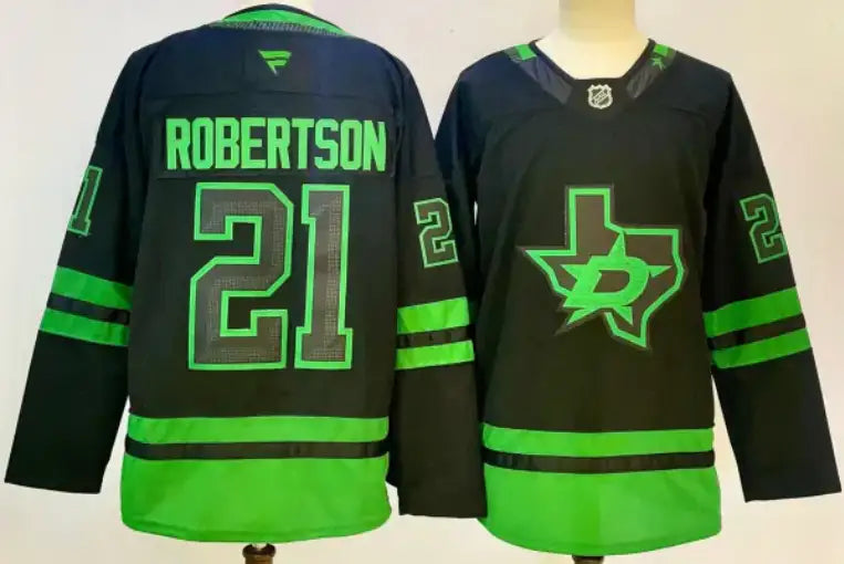 Custom Men Jason Robertson Stars Black Jersey All Stitched