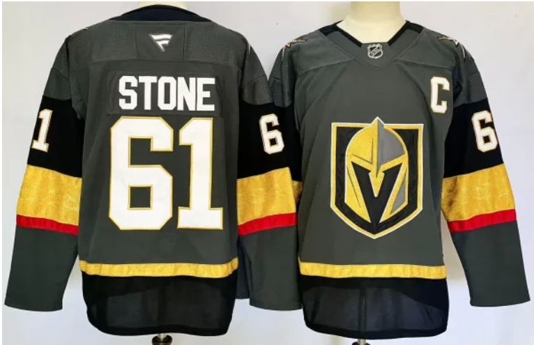 Custom Men's Mark Stone Vegas Golden Knights Grey Jersey — All Stitched
