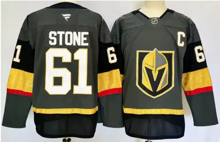 Custom Men's Mark Stone Vegas Golden Knights Grey Jersey — All Stitched
