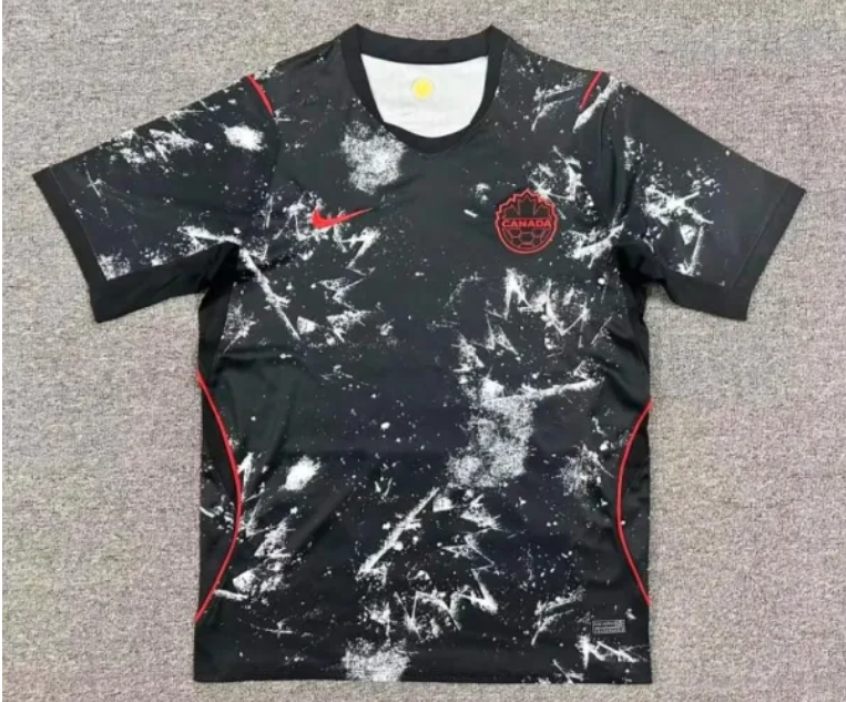 Canada National Soccer Team Men's Away Jersey 2026 — Black Splatter (Nike)