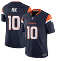 Men's Denver Broncos #10 Bo Nix Navy 2024 NFL Draft Football Jersey