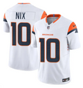 Men's Denver Broncos #10 Bo Nix White 2024 Draft Football Jersey