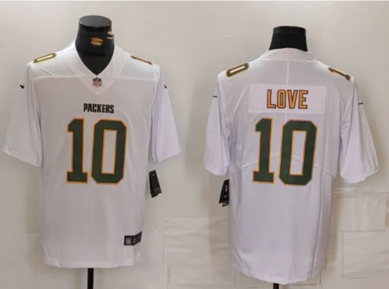 Men's Green Bay Packers #10 Jordan Love White Fashion Vapor Limited Stitched Jersey