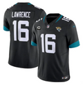 Men's Jacksonville Jaguars #16 Trevor Lawrence Black With 4-Star C Patch Vapor Limited Stitched Football Jersey