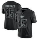 Men's Kansas City Chiefs #15 Patrick Mahomes Black Reflective Limited Stitched Jersey