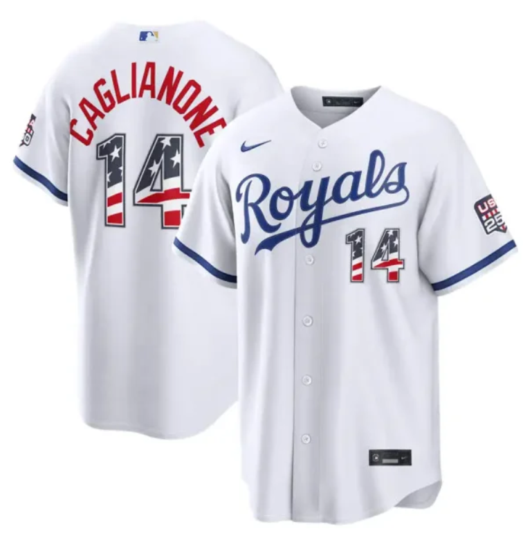 Men's Kansas City Royals #14 Jac Caglianone White USA