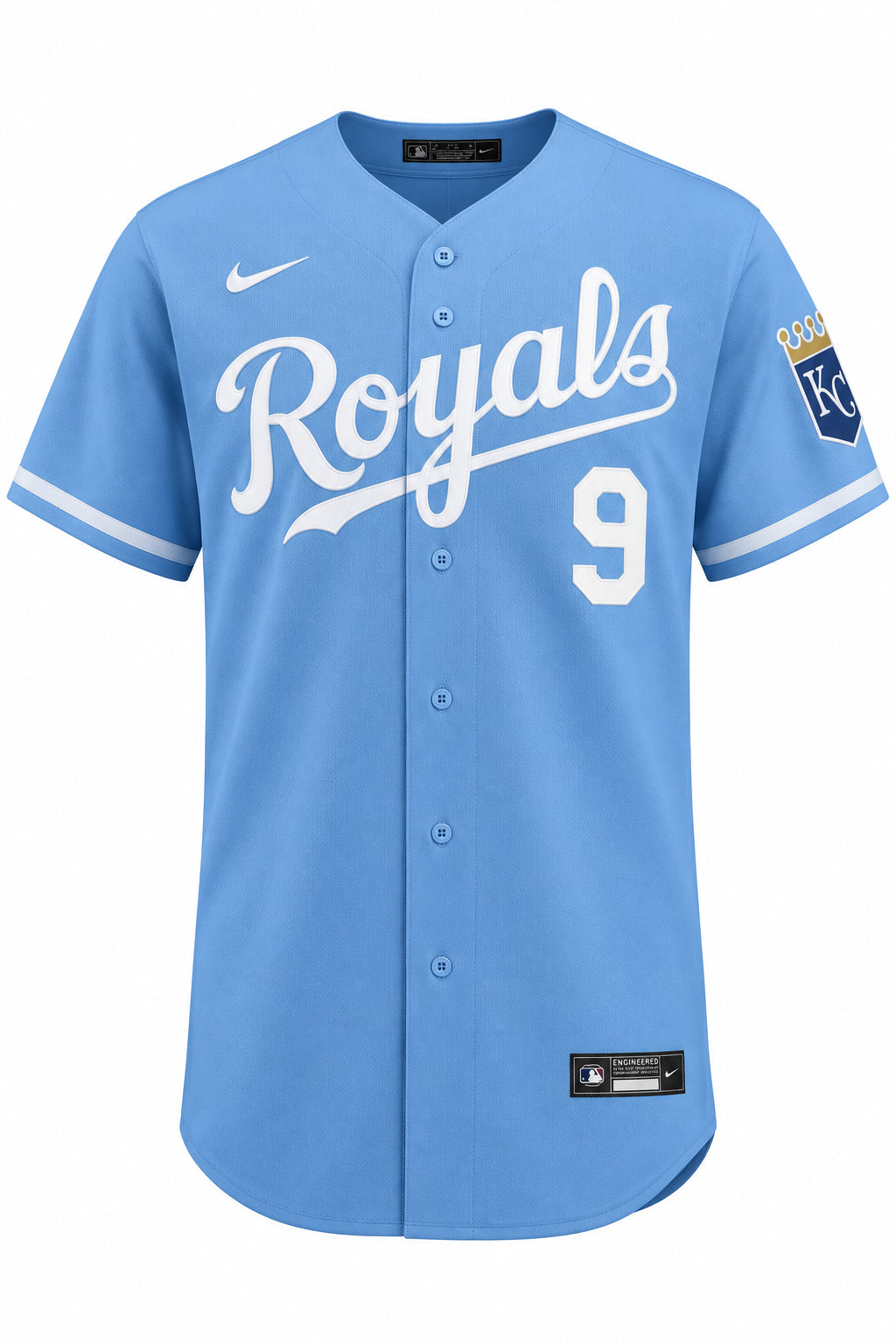 
Men's Kansas City Royals #9 Vinnie Pasquantino Light Blue Alternate Limited Stitched Baseball Jersey
