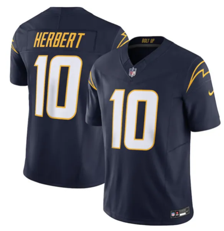 Men's Los Angeles Chargers #10 Justin Herbert Navy 2023 F Jersey
