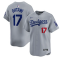Men's Los Angeles Dodgers #17 Shohei Ohtani Gray Cool Base Stitched Baseball Jersey