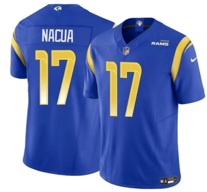 Men's Los Angeles Rams #17 Puka Nacua Blue 2023 F Jersey