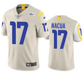Men's Los Angeles Rams #17 Puka Nacua Bone Vapor Untouchable Limited Stitched Jersey