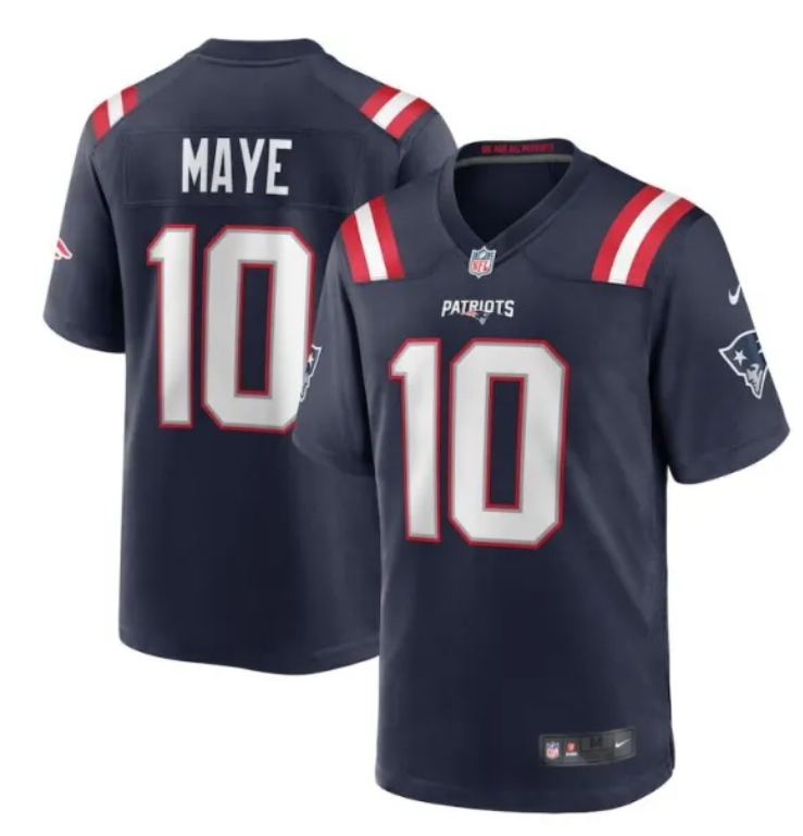 Men's New England Patriots #10 Drake Maye Nike Navy Vapor Untouchable Limited Jersey