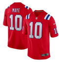 Men's New England Patriots #10 Drake Maye Nike Red Alternate Vapor Limited Jersey