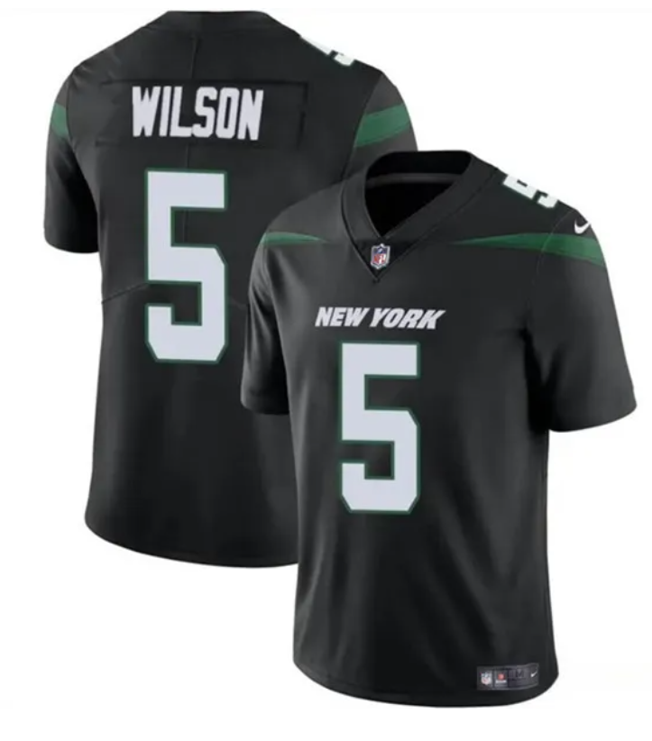Men's New York Jets #5 Garrett Wilson Black Vapor Untouchable Limited Football Stitched Jersey