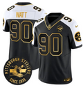 Men's Pittsburgh Steelers #90 T.J. Watt Black Gold Alternate F.U.S.E. Throwback 1933 Patch Vapor Untouchable Limited Football Stitched Jersey