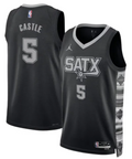Men's San Antonio Spurs #5 Stephon Castle Black 2025 Statement Edition Stitched Jersey