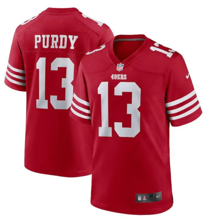 Men's San Francisco 49ers #13 Brock Purdy Red Stitched Game Football Jersey