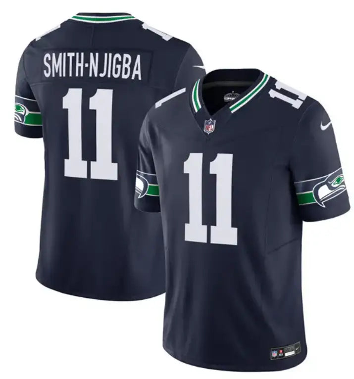 Men's Seattle Seahawks #11 Jaxon Smith-Njigba 2023 F.U.S.E. Navy Limited Football Stitched Jersey