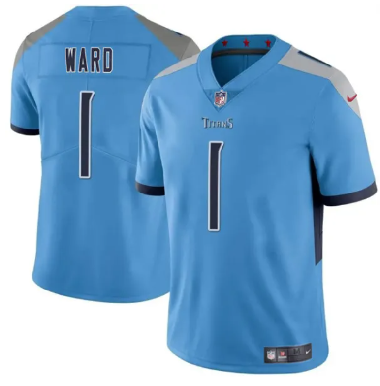 Men's Tennessee Titans #1 Cameron Ward Blue 2025 Draft Vapor Untouchable Football Stitched Jersey