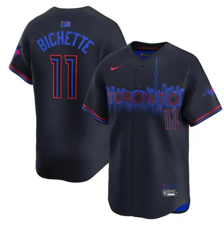 Men's Toronto Blue Jays #11 Bo Bichette Black 2024 City Connect Limited Stitched Baseball Jersey