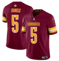 Men's Washington Commanders #5 Jayden Daniels Burgundy 2024 Draft Vapor Limited Football Stitched Jersey