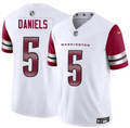 Men's Washington Commanders #5 Jayden Daniels White 2024 Draft F Jersey