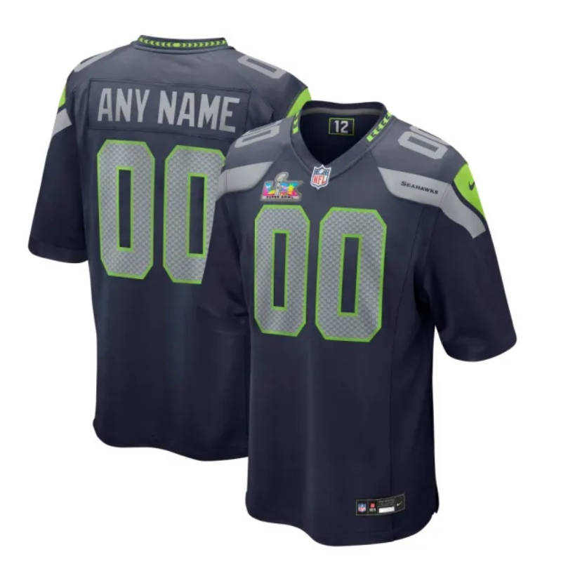 NFL Seattle Seahawks – Custom Navy Super Bowl 60 Jersey (Stitched)