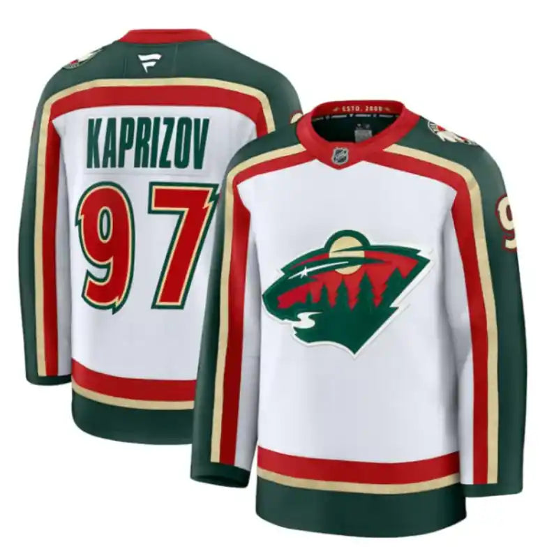 NHL Kirill Kaprizov #97 Minnesota Wild – Maillot Blanc 25e Anniversaire 2025
