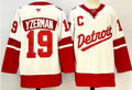 New Custom Men Steve Yzerman Red Wings White Jersey All Stitched