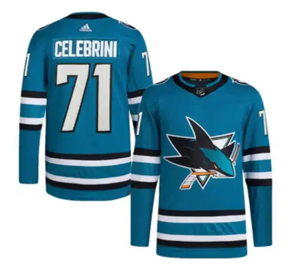 San Jose Sharks #71 Macklin Celebrini Teal Adidas NHL Stitched Jersey